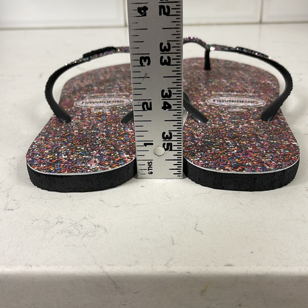Havaianas Women's Slim Carnaval Flip Flop Sandals, Multicolor Glitter Size 11/12 - Picture 4 of 17
